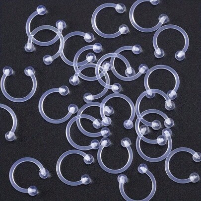 5 Stücke 16G flexible klare Nasenseptumringe, Hufeisen-Piercing-Retainer, Acryl Augenbrauen, Brustwarzen, Lippen, Knorpel Pierringschmuck 8mm 10mm