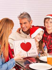 1 pieza Caja de regalo con forma de corazón y cierre magnético con texto "Mejor Deseo", adecuada para el Día de San Valentín, Navidad, Año Nuevo, regalos de boda, regalos festivos - Multicolor - Ver 3