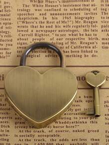 个性化金属爱心锁心形迷你挂锁,适合宿舍柜子、行李箱、包包 - 可爱的情人节礼物 - 彩色 - 查看 14