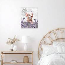 Flower Wall Art Pink Butterfly Grey Leaf Canvas Wall Art For Bedroom Fantasy Floral Painting Wood Framed Prints Wall Decor For Living Room Bathroom,12x16inches(Framed Wrapped Canvas) - 紫色 - 查看 3