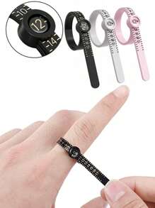 1/2 件戒指测量环，戒指尺寸测量工具，美国尺寸手指尺寸调节器标准软尺寸戒指测量工具戒指尺寸测量套装可重复使用手指尺寸量规测量工具带放大镜珠宝尺寸工具 1-17 美国戒指尺寸