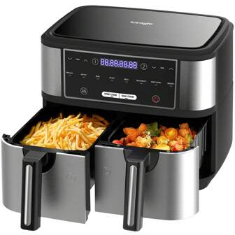 iceagle Iceagle Freidora Sin Aceite Doble AF5515D 9L, Freidora de Aire 2600 W