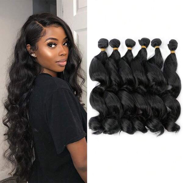 Saisity Bundles Hair Loose Bundles Hair 18 Inch Loose Wave Hair 6 Bundles Loose Wave Bundles Hair For Women Loose Wave Bundles Hair Extensions Loose Wave Hair Bundles