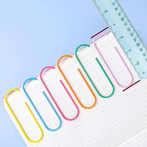 10pcs Giant Colorful Coated Jumbo Paper Clips - 100mm Super Jumbo Clips For Office And School Documents Organization