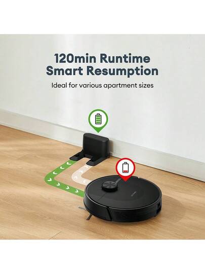 Ultenic D10 Robot Stofzuiger Cleaner, 15mins Fast LiDAR Mapping, 4000Pa Suction, 120mins Runtime, Auto Boost On Carpet, No Go Zone, Schedule, Si.Ri/Alexa/APP Remote Control, Hardwood, Tile, Etc. view 6