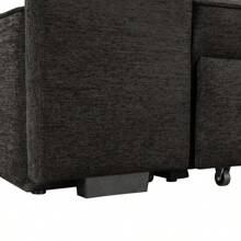 104.5" Modern L-Shape 3 Seat Reversible Sectional Couch Pull Out Sleeper Sofa With Storage Chaise And 2 Stools For Living Room Furniture Set Charcoal Grey