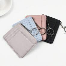 Zipper Bag Slim Lychee Coin Multi-Slot ID Holder Zipper Key Holder Zipper Multiple Slots Women's Slim Card Holder Card Holder Wallet Business Card Holder Credit Card Holder For Men Wallet Mini Wallet Purse Wallet Wallet Keychain Card Wallet