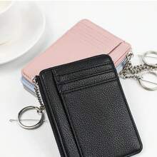 Zipper Bag Slim Lychee Coin Multi-Slot ID Holder Zipper Key Holder Zipper Multiple Slots Women's Slim Card Holder Card Holder Wallet Business Card Holder Credit Card Holder For Men Wallet Mini Wallet Purse Wallet Wallet Keychain Card Wallet