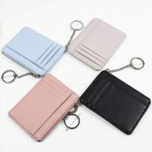 Zipper Bag Slim Lychee Coin Multi-Slot ID Holder Zipper Key Holder Zipper Multiple Slots Women's Slim Card Holder Card Holder Wallet Business Card Holder Credit Card Holder For Men Wallet Mini Wallet Purse Wallet Wallet Keychain Card Wallet