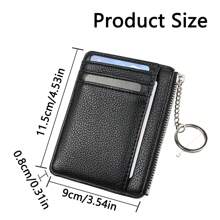 Zipper Bag Slim Lychee Coin Multi-Slot ID Holder Zipper Key Holder Zipper Multiple Slots Women's Slim Card Holder Card Holder Wallet Business Card Holder Credit Card Holder For Men Wallet Mini Wallet Purse Wallet Wallet Keychain Card Wallet