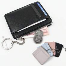 Zipper Bag Slim Lychee Coin Multi-Slot ID Holder Zipper Key Holder Zipper Multiple Slots Women's Slim Card Holder Card Holder Wallet Business Card Holder Credit Card Holder For Men Wallet Mini Wallet Purse Wallet Wallet Keychain Card Wallet