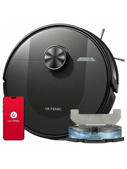 Ultenic D10 Robot Stofzuiger Cleaner, 15mins Fast LiDAR Mapping, 4000Pa Suction, 120mins Runtime, Auto Boost On Carpet, No Go Zone, Schedule, Si.Ri/Alexa/APP Remote Control, Hardwood, Tile, Etc. view 10