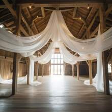 1 pezzo Tenda bianca in tulle per arco di 3,15 metri per decorazione di cerimonia e ricevimento nuziale, forniture per matrimonio, decorazione appesa per matrimonio, regalo di San Valentino, Natale