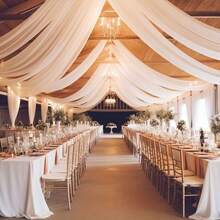 1 pezzo Tenda bianca in tulle per arco di 3,15 metri per decorazione di cerimonia e ricevimento nuziale, forniture per matrimonio, decorazione appesa per matrimonio, regalo di San Valentino, Natale