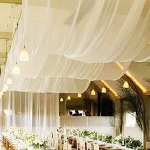 1 pezzo Tenda bianca in tulle per arco di 3,15 metri per decorazione di cerimonia e ricevimento nuziale, forniture per matrimonio, decorazione appesa per matrimonio, regalo di San Valentino, Natale