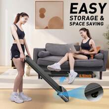 Almohadilla para caminar, caminadora para debajo del escritorio 2 en 1, almohadilla portátil para caminar con Bluetooth y aplicación inteligente, capacidad de 265 libras para oficina en casa, con control remoto - Rosa - Ver 2