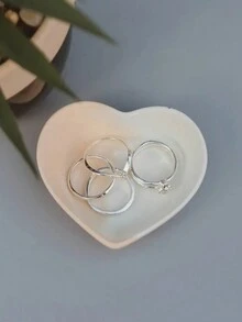 Heart-Shaped Silicone Mold DIY Jewelry Tray, Plaster, Clay, Resin Mold For Home Decor - White Silicone Mold - View 4