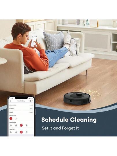 Ultenic D10 Robot Stofzuiger Cleaner, 15mins Fast LiDAR Mapping, 4000Pa Suction, 120mins Runtime, Auto Boost On Carpet, No Go Zone, Schedule, Si.Ri/Alexa/APP Remote Control, Hardwood, Tile, Etc. view 8