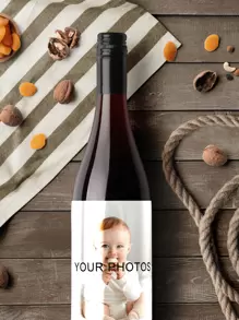 4-42PCS Custom Photo And Text Wine Bottle Sticker, Custom Photo Label, Custom Wedding Style Sticker, Custom Label, Personalized Photo And Text Bottle Sticker, Personalized Sticker, Wedding Label, Square Sticker, Colored Decal Label