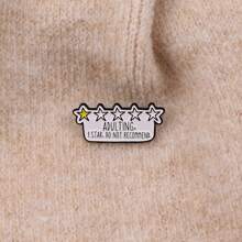 ADULTING, I STAR, DO NOT RECOMMEND. Enamel Pin Brooch Pines Lapel Pins Badge On Backpack Clothing Accessories Jewelry Gifts