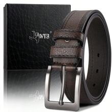 西式男士皮带，带扣休闲商务皮带，2024年新款时尚腰带，年轻一代设计，商务节日礼品皮带，精致包装适合朋友和家人 - A - 查看 10