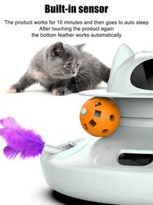 新款自动猫咪爱好者礼物和猫妈妈爱玩具、电动猫咪爱好者礼物和猫妈妈爱逗猫棒，适用于室内猫咪爱好者礼物和猫妈妈爱、4 合 1 智能猫咪爱好者礼物和猫妈妈爱舞者，带移动羽毛、互动猫咪爱好者礼物和猫妈妈爱抚玩具、多种游戏模式，适合猫咪爱好者礼物和猫妈妈喜欢娱乐 - 白色 - 查看 4