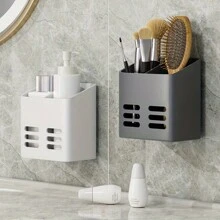 1pc Wall-Mounted Bathroom Storage Rack, Toothbrush Toothpaste Comb Storage Tube, Bathroom Storage Drying Rack, Makeup Brush Stand, Bathroom - Multicolor - View 10