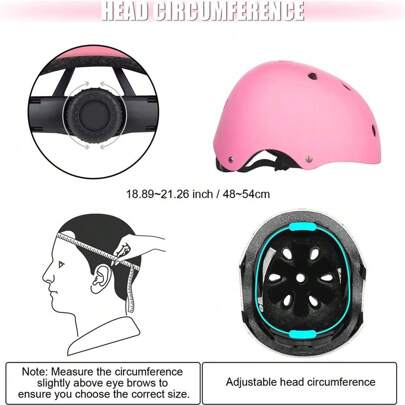Equipo de protección y casco, juego de 7 piezas, equipo de protección para y, casco ajustable con rodilleras, coderas y muñequeras, juego para scooters, monopatines, bicicletas