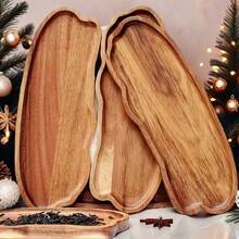 1/2/3pcs,Cloud Wooden Tray, Multifunctional Wooden Dining Plate - Elegant Coffee, Cheese, Dessert Dining Plate, Easy To Clean, Durable, Suitable For Indoor And Outdoor Entertainment, Dining And Gatherings - Suitable For Home Decoration And Kitchen Use
