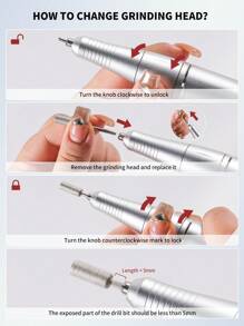 45000RPM Nail Drill Machine Rechargeable Nail File Nails Accessories Gel Nail Polish Sander Professional Tool Manicure Set