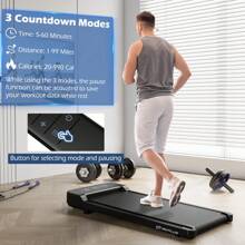 Lifezeal 2.5HP Under Desk Treadmill For Home And Office Remote Control LED Display Black/White - View 3