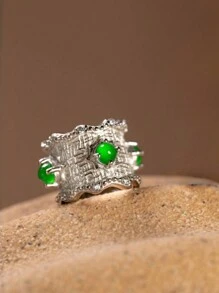 1pc Classic 925 Silver Gilt Jadeite Amulet Pendant / Full 18K Gold Plated / 3mm Diameter High Quality Natural Jadeite Cabochon Stone X4pcs / Pure Silver Gilt Craftsmanship / Handmade Claw Setting / Electroplating Technique / Jewelry Gift Box / Fine Jewelry / Unisex / Holiday Birthday Gift / Daily Wear