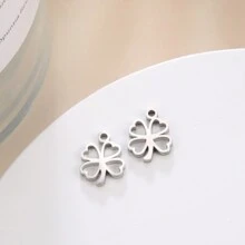 5 piezas/set Colgante minimalista y lindo de margarita hueca de acero inoxidable, manualidades DIY para pulsera, collar, pendientes