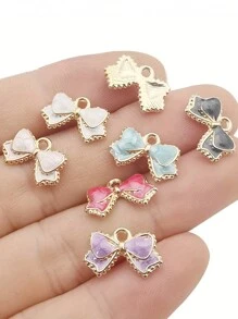 10 pièces Charmes de nœud en émail, pendentifs de nœuds papillon de couleurs assorties, mini nœuds papillon mignons pour artisanat DIY, bracelets, colliers, boucles d'oreilles, accessoires de bijouterie
