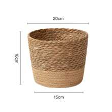 Natural Seagrass Woven Planter Basket, With Waterproof Layer Inside, Rattan Woven Plant Green Pot, Home Decor Flower Pot, Storage Basket Gifts Birthday Graduation