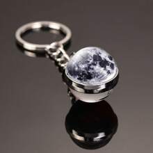 1pc 8 Planets Galaxy Moon Crystal Glass Keychain Pendant Keyring Gift Souvenir Car Accessories Bag Charm
