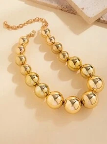 1 Peça Colar de Cordão de Contas Geométricas Exageradas em Estilo Punk, Colar Choker Feminino