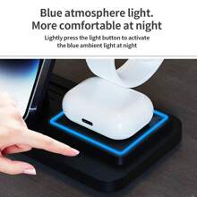 Wireless Charger 3 In 1 Compatible With Iphone 15 14 13 12 Pro Max 11 15W Fast Charging Dock Station Compatible With Apple Watch Airpods Induction Stand Compatible With IPhone 16 15 14 13 12 11 X 8 Pro Max/Pro/Mini/Plus, Compatible With IWatch Compatible With Airpods Suitable For Office, Dorm, And Home