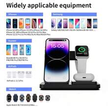 Wireless Charger 3 In 1 Compatible With Iphone 15 14 13 12 Pro Max 11 15W Fast Charging Dock Station Compatible With Apple Watch Airpods Induction Stand Compatible With IPhone 16 15 14 13 12 11 X 8 Pro Max/Pro/Mini/Plus, Compatible With IWatch Compatible With Airpods Suitable For Office, Dorm, And Home