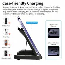 Wireless Charger 3 In 1 Compatible With Iphone 15 14 13 12 Pro Max 11 15W Fast Charging Dock Station Compatible With Apple Watch Airpods Induction Stand Compatible With IPhone 16 15 14 13 12 11 X 8 Pro Max/Pro/Mini/Plus, Compatible With IWatch Compatible With Airpods Suitable For Office, Dorm, And Home