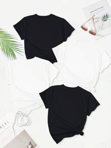 Oranges Three Adorable Capybaras 180g 4pcs Set Pure Cotton Women's T-Shirt Comfort Fit