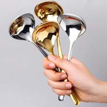 1pc 304 Stainless Steel Extra Large Soup Ladle, Thickened & Polished, Mirror Polished Tableware, Suitable For Home, Kitchen, Restaurant - Multicolor - View 12