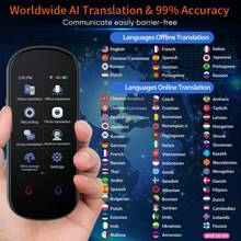 KaisoTech Taalvertalerapparaat, tweerichtings realtime spraakvertaling, ondersteuning voor 139 talen, nauwkeurige offline/opname/foto-directe vertaling met 3,1 inch HD-inch touchscreen voor reizen en sessies