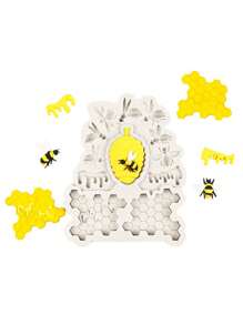 1 件硅胶模具蜜蜂、蜂王、蜂蜜和蜂巢、不粘昆虫硅胶模具适用于 DIY、巧克力、糖果、果冻、冰块、狗零食、纸杯蛋糕烘焙模具、松饼盘 - 灰色 - 查看 4