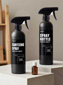 LEAPAIR 1/2 Peças Garrafas de Spray Reutilizáveis Brancas/Pretas de 500ml com Adesivo de Rótulo, Rótulo para SPRAY DESINFETANTE/GARRAFA DE SPRAY, Garrafas de Spray de Plástico para Limpeza, Garrafa Borrifadora de Água para Jardim, Garrafa de Spray de Gatilho de Limpeza de Plástico, Recipiente de Viagem para Limpeza, Jardim, Cozinha, Plantas, Cabeleireiro, Decoração Doméstica de Banheiro, Decoração de Outono, Volta às Aulas