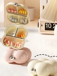 1pc Mini estojo portátil para comprimidos, caixa organizadora de medicamentos de viagem de alta qualidade para 7 dias, recipiente hermético para armazenamento de joias, Boho Vibes