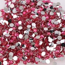 1000pcs Flat Back Resin Rhinestones, Resin Crystals, Round Flat Bottom Resin Gems, For Accessories, Shoes, Clothes, Cosmetics, Bags, Handmade DIY Art Decorations
