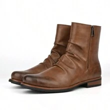Men's British Style Low Heel Retro Boots Daily Casual Boots - 棕色 - 查看 1