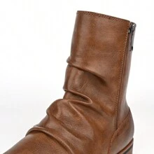Men's British Style Low Heel Retro Boots Daily Casual Boots - 棕色 - 查看 4