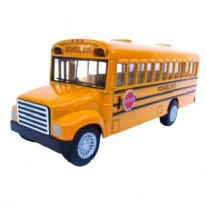 Carrinho Ônibus Escolar de Ferro Americano Fricção
